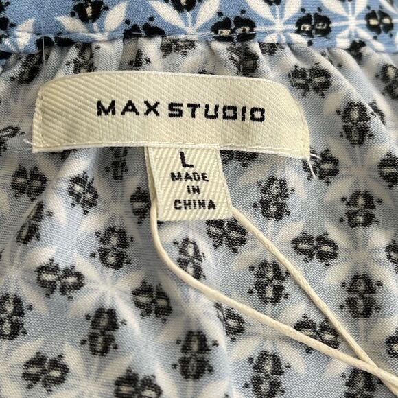 Max Studio Sleeveless Maxi Dress Size: Large Color: Blue/Black - Picture 9 of 13